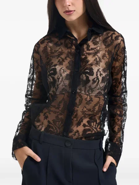 Cămașă Semicouture din dantelă negru