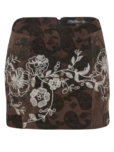 KOROSHI Fustă maro alb