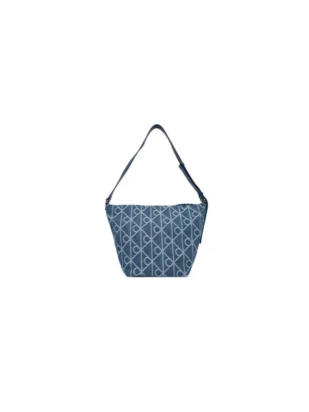 Táska Calvin Klein Emblem Aop Denim Bucket Blue Universal kék