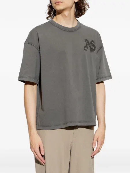 Scurt tricou Allsaints cu autograf gri