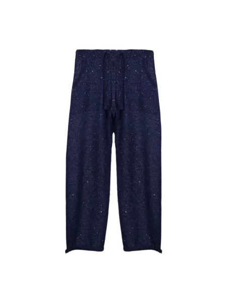 Spodnie cargo Kangra z cekinami niebieskie