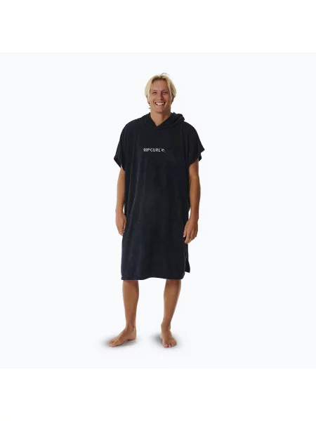 Мъжко пончо Rip Curl Brand с качулка черно/сиво черно