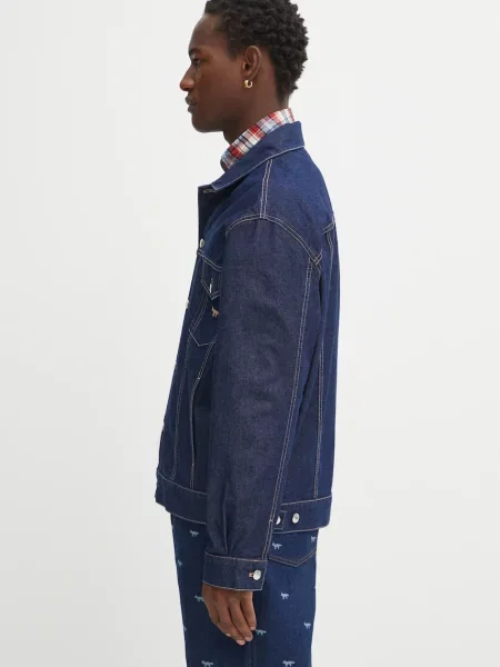 Τζιν μπουφάν Maison Kitsuné Trucker ναυτικό μπλε