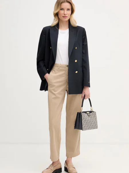 Tommy Hilfiger dvojradové sako dámske s prímesou vlny
