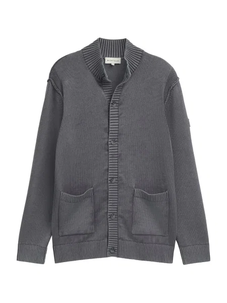 TOM TAILOR Pletena jopa temno siva