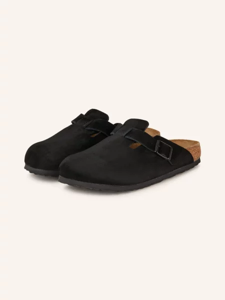 Klapki Birkenstock skórzane czarne