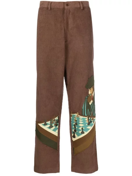 Manšestrové kalhoty Kidsuper hnědé