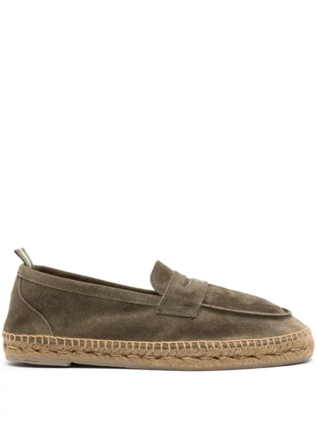 Espadrile Castaner din piele de căprioară verde