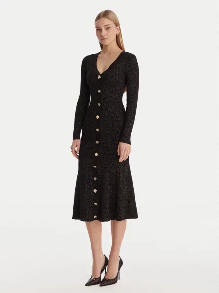 Guess Pletena obleka črna