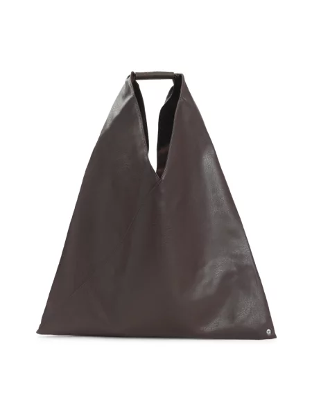 Lniana torebka Mm6 Maison Margiela klasyczna brązowa