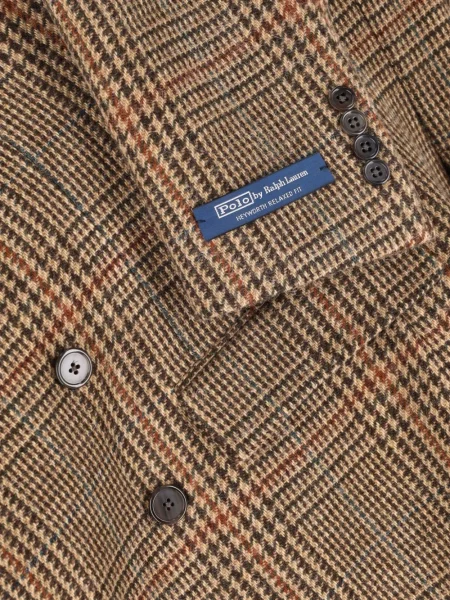 Kockás dupla soros öltöny Polo Ralph Lauren barna