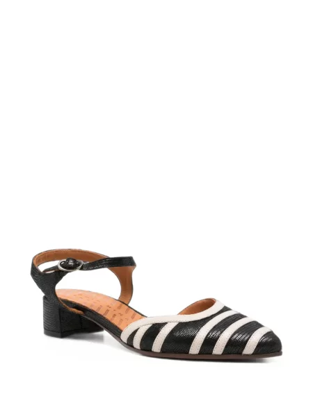 Pantofi cu toc Chie Mihara cu dungi negru
