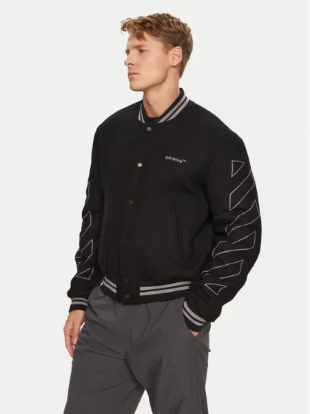 Off-White Geacă bomber Negru alb