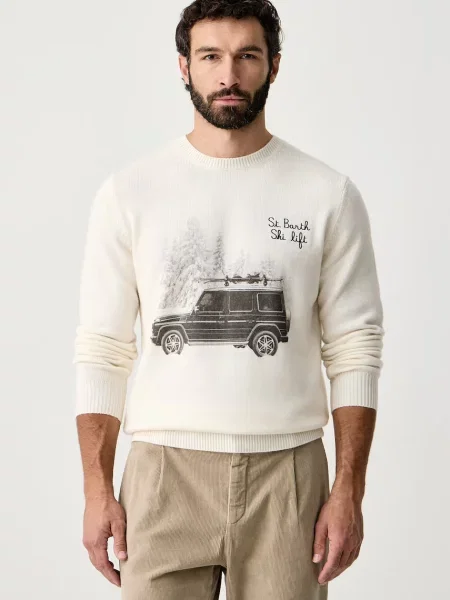 Saint Barth sweter z wełną beżowy