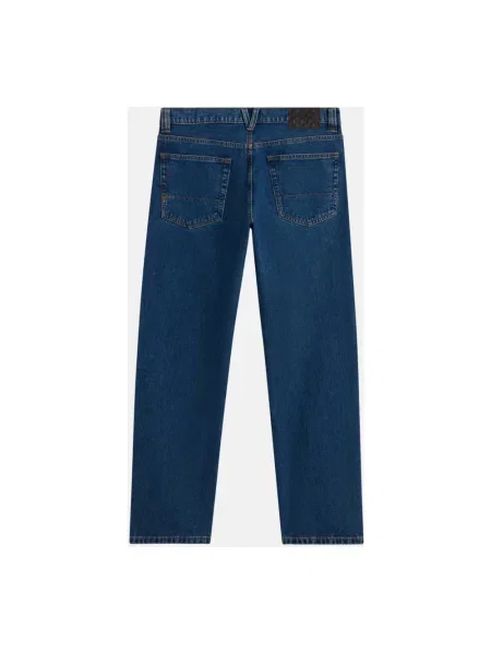 Jeansy straight leg Vans w kratę niebieskie