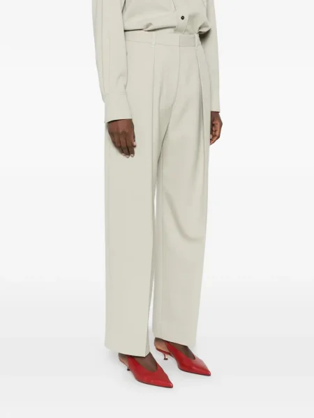 Pantaloni Victoria Beckham plisate verde