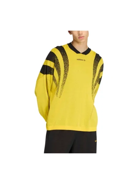 Dzianinowy sweter Adidas żółty