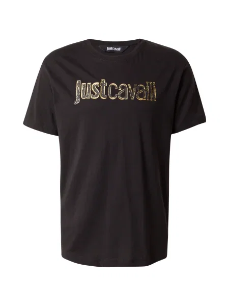 Just Cavalli tricou din cu imprimeu negru