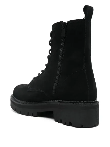 Botine Tommy Jeans din piele de căprioară negru