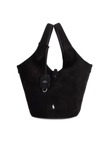 Shopperka Polo Ralph Lauren zamszowa czarna