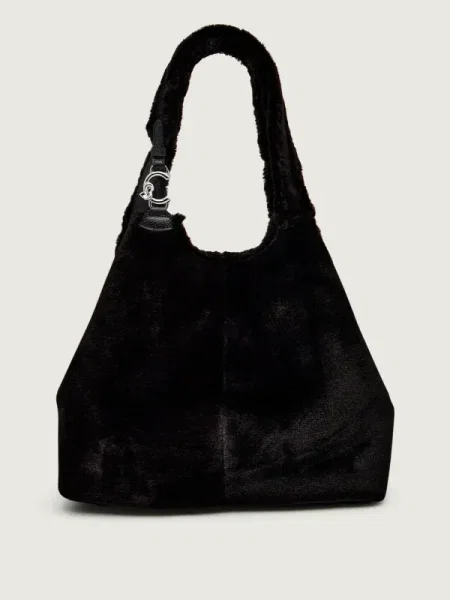 Coccinelle Geantă shopper C-EASY cu adaos de piele negru