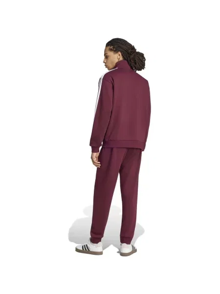 Fleece csíkos melegítő felső Adidas piros