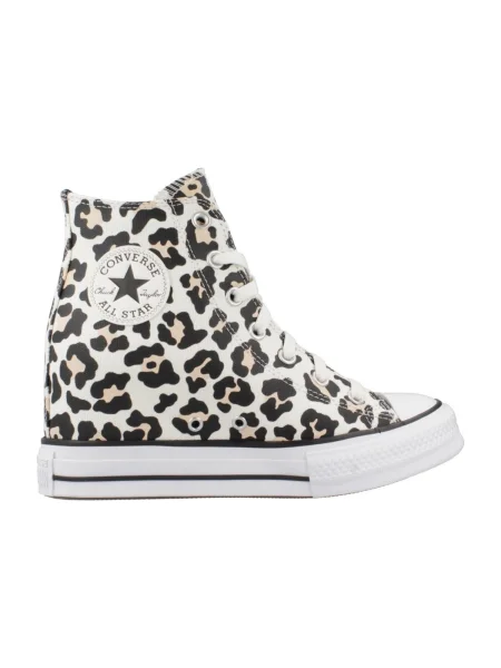 Pantofi Converse cu model leopard alb