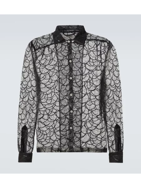 Košile Bode se síťovinou černá