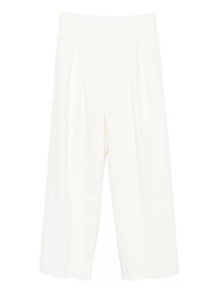 Pantaloni Forte_forte plisate alb