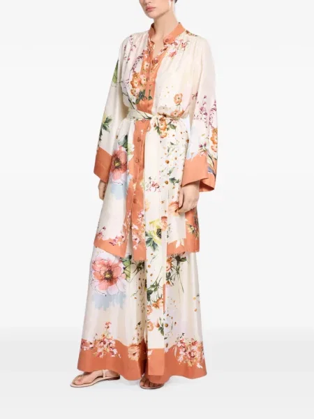 Копринена риза Elie Saab на цветя с принт
