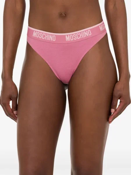 Stringai Moschino su autografu rožinė