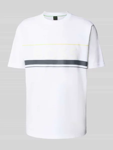 T-shirt o kroju regular fit z czystej bawełny model ‘ICONIC ZONE’ Boss Green biała