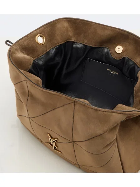 Geantă Saint Laurent din piele de căprioară verde