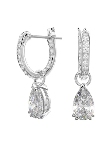 Lniane kolczyki Swarovski szare