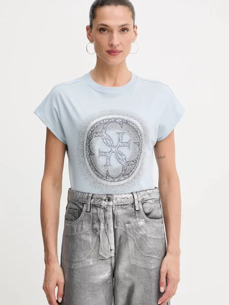 Тениска Guess 4G дамска лилаво синьо
