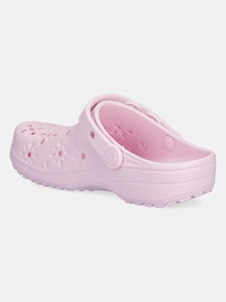 Virágos éksarkú papucs Crocs rózsaszín