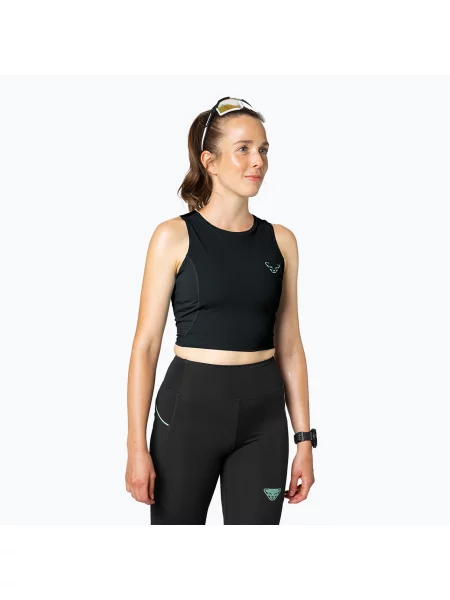 Koszulka do biegania DYNAFIT Trail Crop Top black out czarna