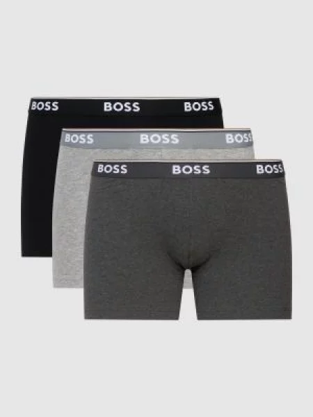 Obcisłe bokserki z paskiem z logo w zestawie 3 szt. model ‘Power’ Boss szare