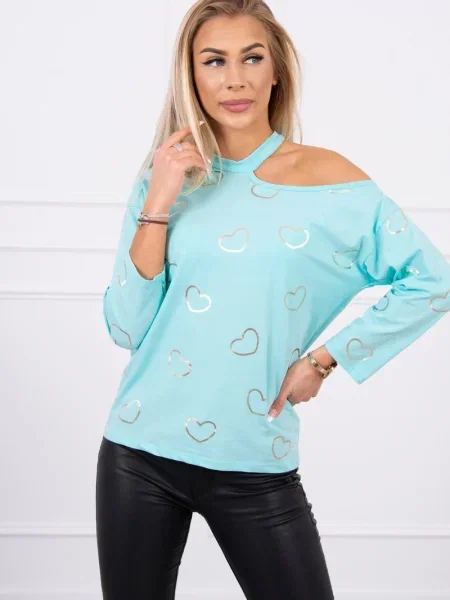 Блуза Kesi с принт със сърца