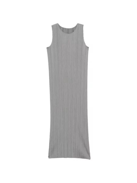Midi haljina Pleats Please Issey Miyake bez rukava siva