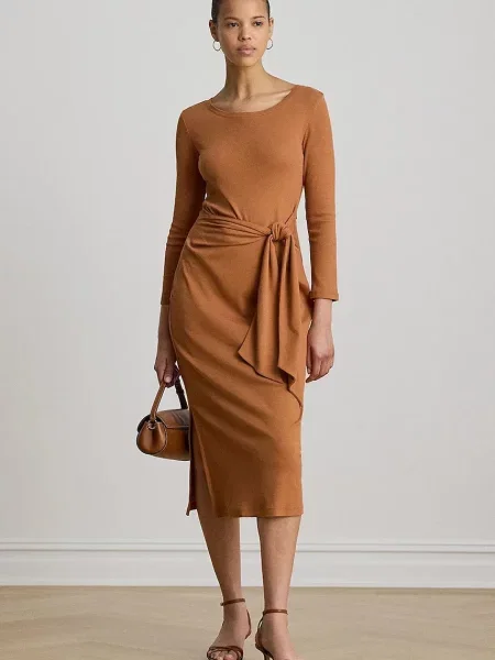 Lauren Ralph Lauren rochie bodycon cu portocaliu