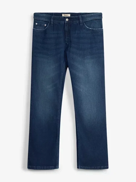 Jeansy regular fit z elastycznym pasem o kroju bootcut niebieskie