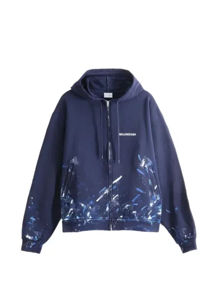 Hanorac cu glugă Balenciaga cu imagine albastru