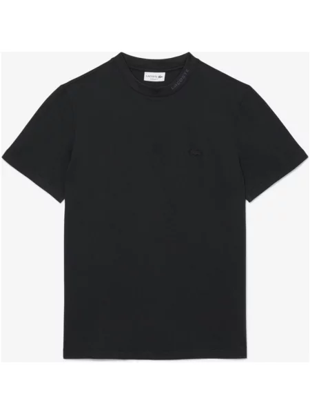 Koszulka z krótkim rękawem Lacoste Jacquard Branded Piqué czysty XS czarny