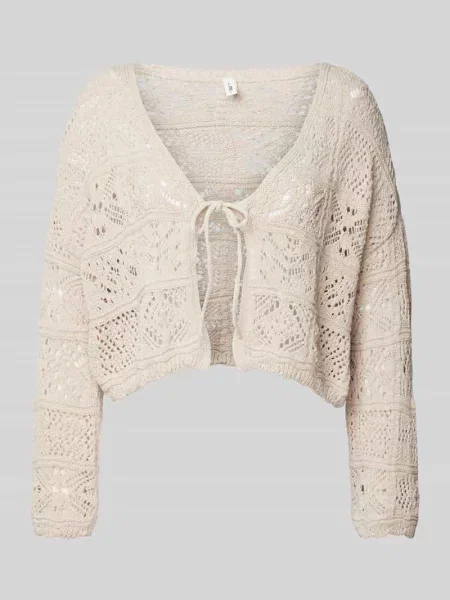 Dzianinowy krótki kardigan Only beżowy