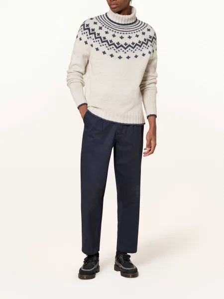 Barbour Spodnie Garniturowe Bayview Relaxed Fit blau granatowe