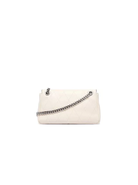 Tory Burch Ročna torba Charlie Quilted Kremna