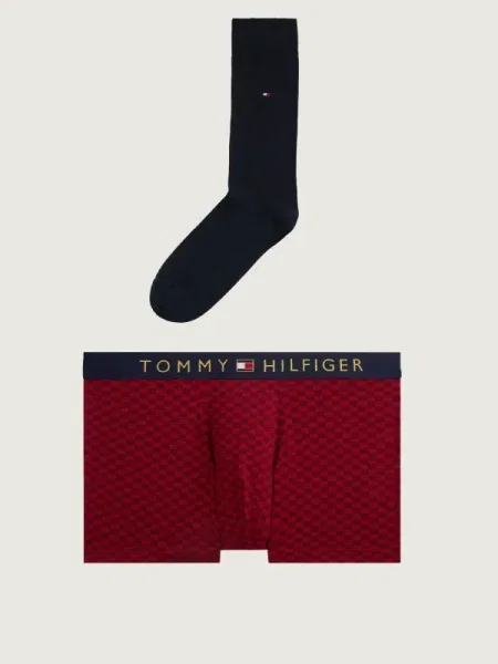 Tommy Hilfiger Chiloți boxer + șosete bordo
