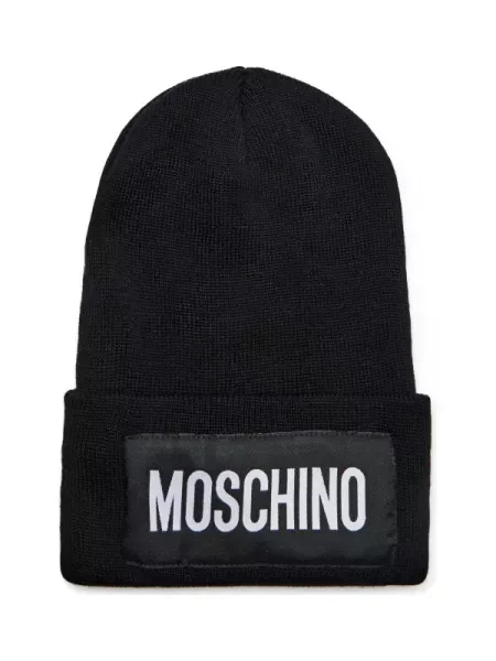 Moschino Căciulă cu adaos de lână negru