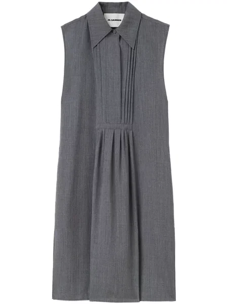 Gulerat rochie Jil Sander de lână gri